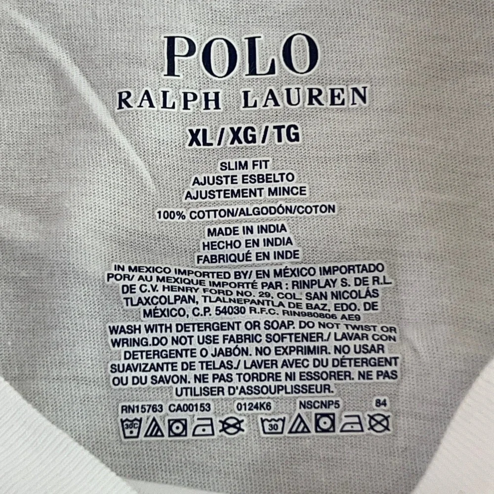 Polo Ralph Lauren Mens XL White Slim Fit Embroidered Pony T-Shirt New